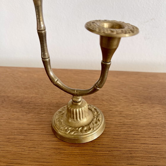 Image 1 of Double brass candlestick