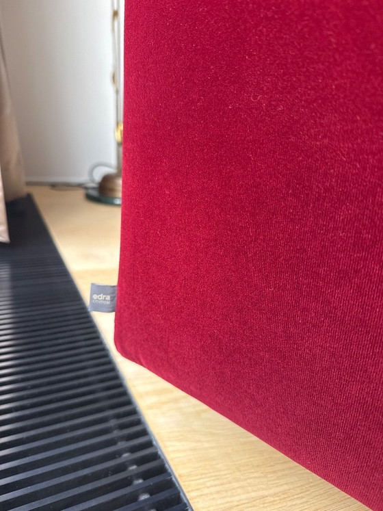 Divano Edra, Velluto rosso, Divani 3 posti, Modern (foto 4 di 6)