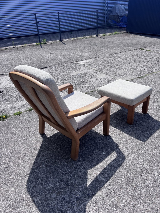 Image 1 of Vintage eiken dyrlund design easy chair met poef