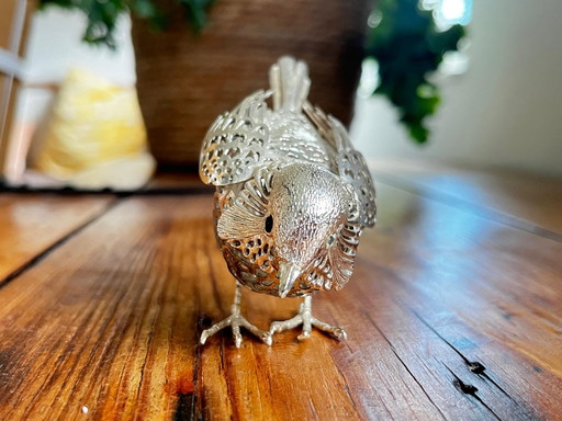 Pájaro calado bañado en plata de Christofle