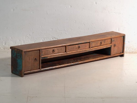 Mobile basso antico in legno di olmo – Cina, circa 1900 – Credenze con vetrina, Rustic (photo 6 of 40)
