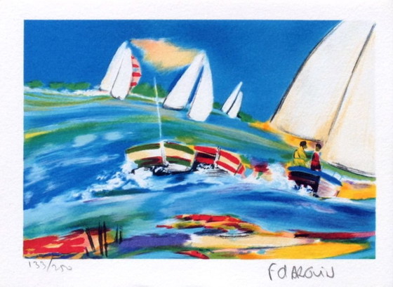 Image 1 of François D'ARGUIN Petite suite : régate II Litografia firmata 1994