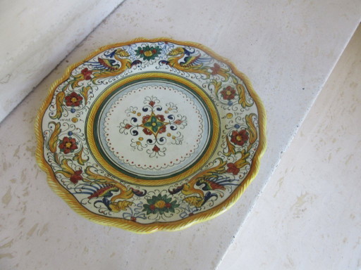 Antique ? Small Deruta Italy Ceramic Plate Diameter 21 Cm Raffaellesco Pattern – decoratieve objecten