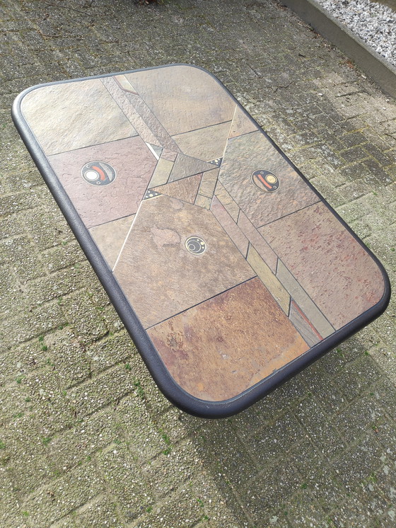 Image 1 of Tavolino da caffè brutalista in mosaico firmato da Paul Kingma, Paesi Bassi, anni '80