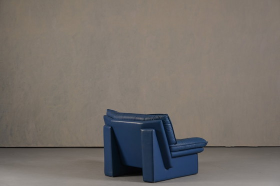 Image 1 of Sofá posmoderno de cuero Nicoletti Salotti, Italia, años 80