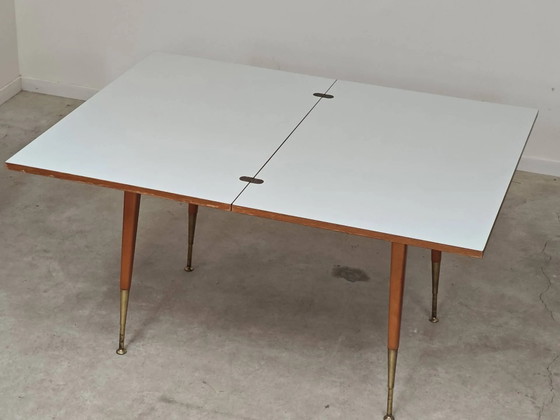 Couchtisch, Esstisch für 6 Personen, Ostdeutschland. – Esstische, Holz, Messing, Mid Century Modern (photo 18 of 21)