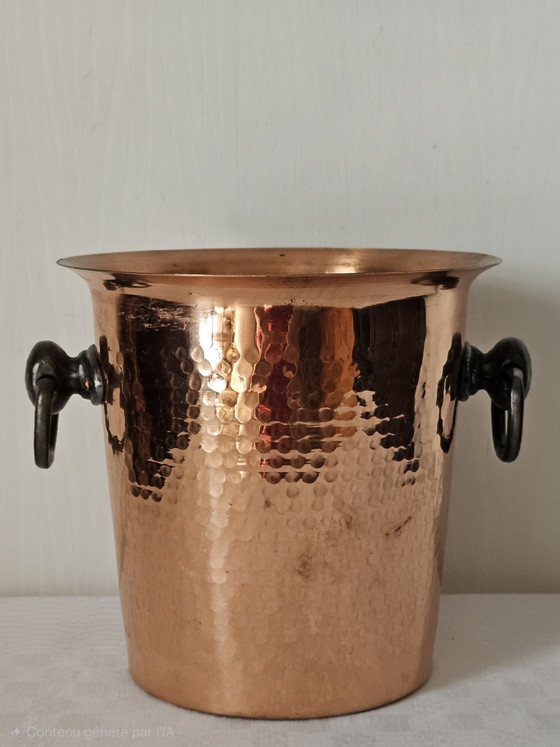 Seau à glaçons en cuivre martelé main vintage – Accessoires de table, Metal, Copper (photo 4 of 9)