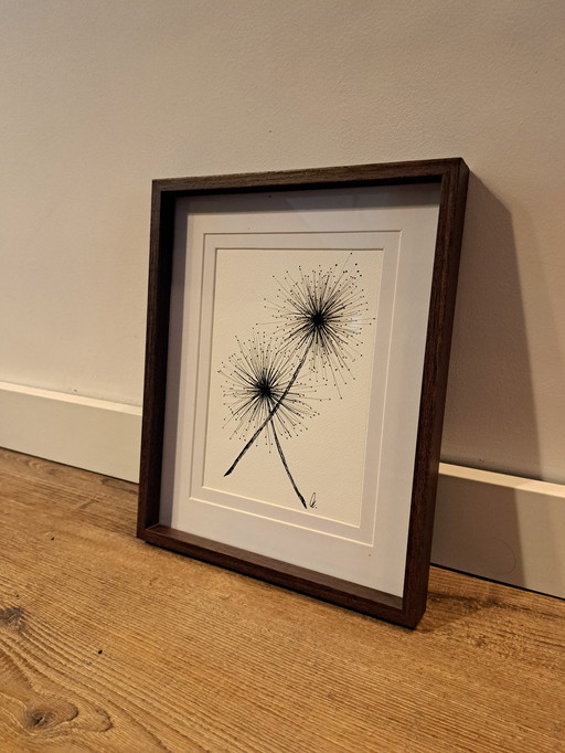 Illustration Dandelion | Dark Brown Frame