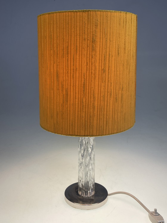 Image 1 of Kaiser Leuchten Table Lamp, Ice Glass Base, 1970'S