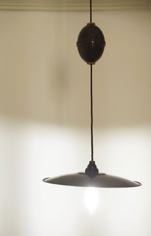 Franse Art Deco hanglamp met verstelbare katrol, Baron Paris Ouistiti Vintage Lighting