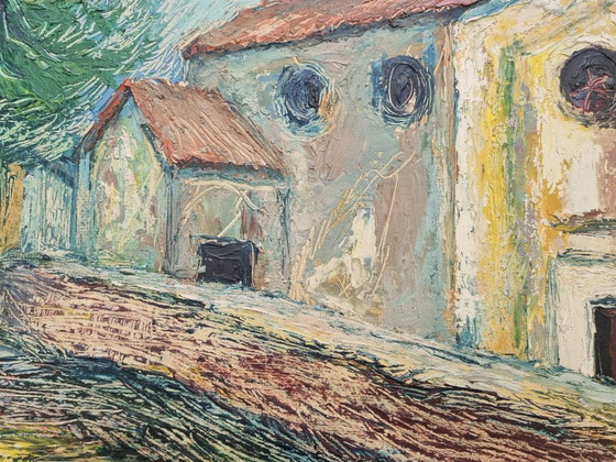 Image 1 of Expressive oil painting / church view – Dr. Heinz Beisker (1908-1991) - Düsseldorf School