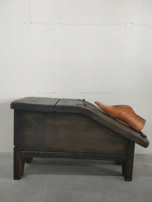 Zeldzaam vintage 'custom made' schoenenpoets kist interieur decorateur item 