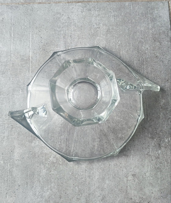 Image 1 of Coupe en verre épais gravée Slovakia Style Art Déco