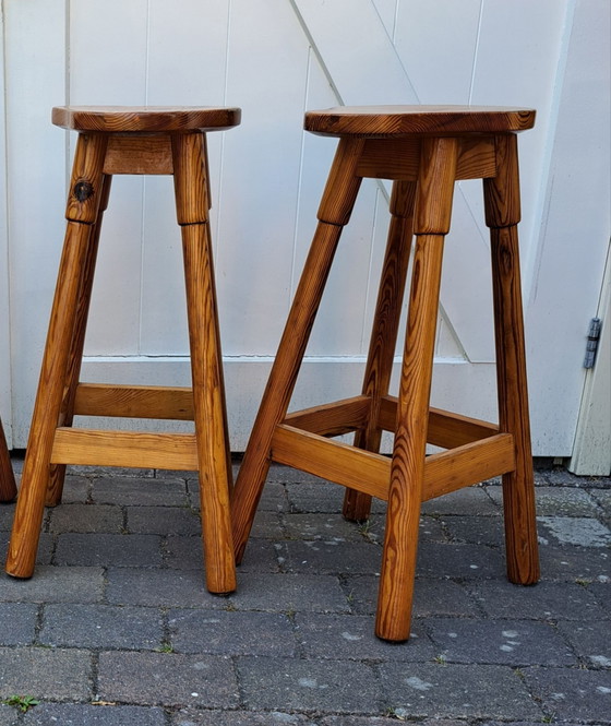 2x Rainier Daumiller Barstools, Rainer Daumiller, Wood, Brown (photo 5 of 6)