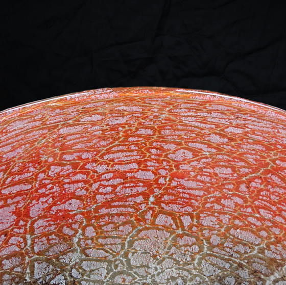 Image 1 of Antieke Oranje Duits Art Deco WMF Ikora Glazen Hanglamp 1930s / glass art deco orange hanging light 