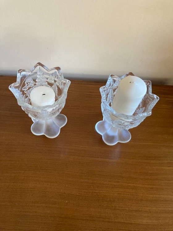 Image 1 of 2 x Walther Glass Winterland candle holders