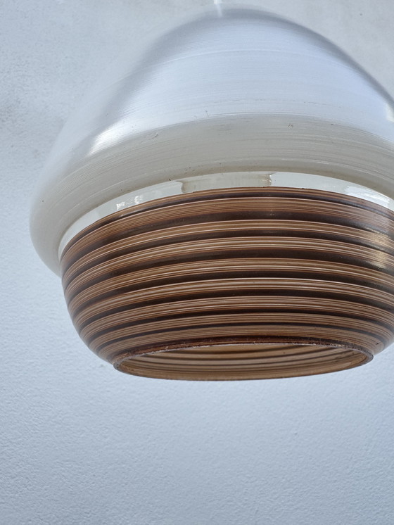 Image 1 of Lampada a sospensione in vetro in stile scandinavo degli anni '60