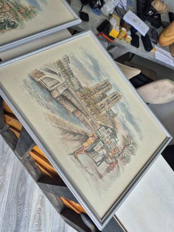 Image 1 of 2 Gemälde: Eiffelturm und Notre Dame