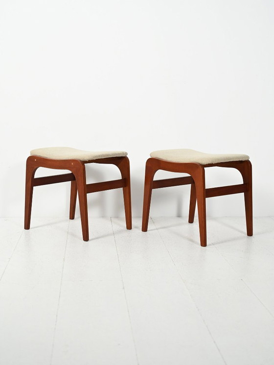 Image 1 of Coppia di sgabelli danesi vintage in teak