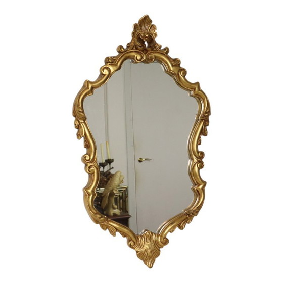 Klassieke Gouden Kuifspiegel Frankrijk Barok Stijl 74cm – Glass (photo 13 of 18)