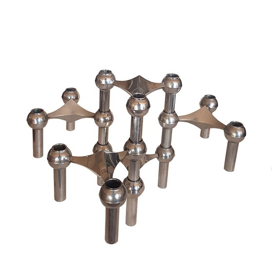 Image 1 of Mid-Century Modular Candleholders Set by Fritz Nagel for BMF, Set of 6