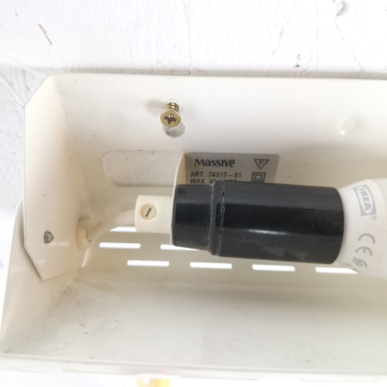 Image 1 of Vintage wall lamp Solid white metal 1980s