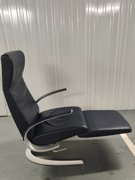 Image 1 of Rolf Benz relax blauw leren relax-fauteuil