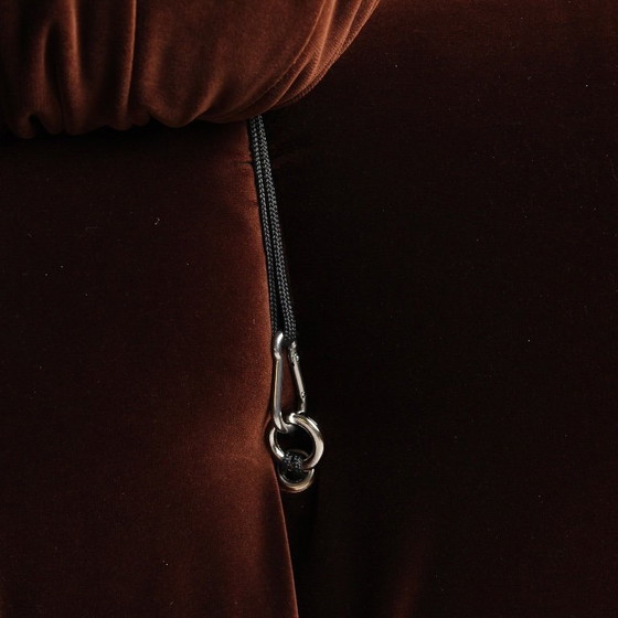 Image 1 of 2x Camaleonda sofa modules by Mario Bellini for B&B Italia in chocolate brown velvet, Italy, 1970s