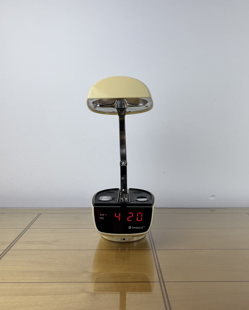 Lamp Table + Clock Timeband C-590 Timeco Vintage Clock - Lamp 1970s Bedside Lamp 70s Digital Alarm Clock Mid Century Space Age