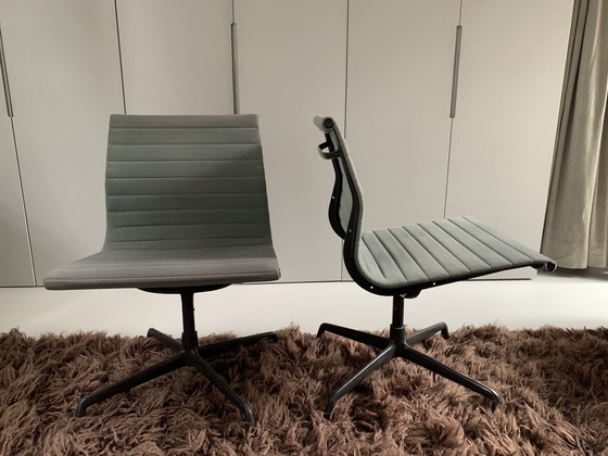 Image 1 of 2 Vitra AE 107 chairs sea green with gray base