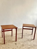 2x Deense modernistische bijzettafels uit de jaren 60, gemaakt van teakhout