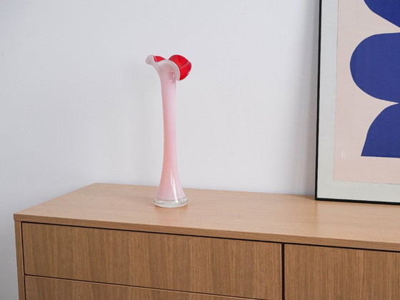 Image 1 of Pink Vase, Murano Glass, Italian Design, 1970s, Made in Italy