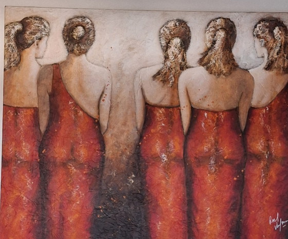 Grande e bel dipinto, firmato: Roel Hofman. – Dipinti e disegni, Altro (photo 8 of 10)