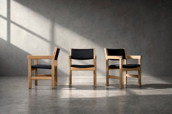 Image 1 of Chaises danoises en chêne, style Mid-Century Modern, par Hans J. Wegner pour Getama, années 1960, lot de 4