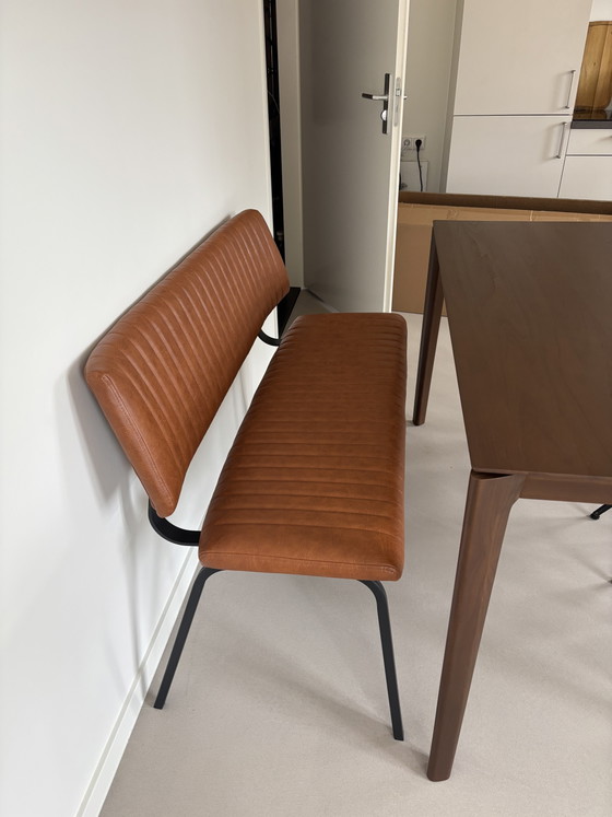 LABEL 51 Leren Gusto Eetkamerbank Cognac – 2 zitsbanken, Leather, Metal (photo 2 of 6)