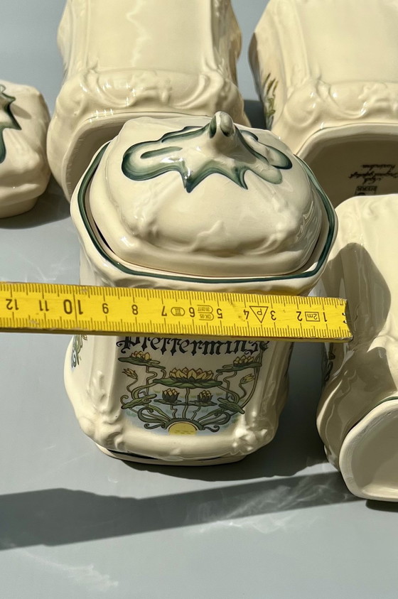 Image 1 of Heer - Tea container/box (4) - ceramic - hand-painted Germany - - 1960-1970