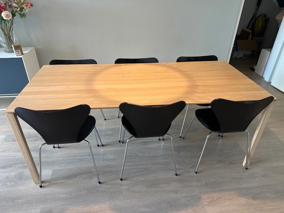 Mesa de comedor de madera con estructura metálica, Topform, Mesas de comedor, Metal, Marrón, Scandinavian (foto 2 de 6)