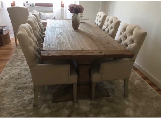 Image 1 of Kloostertafel, massief eikenhout