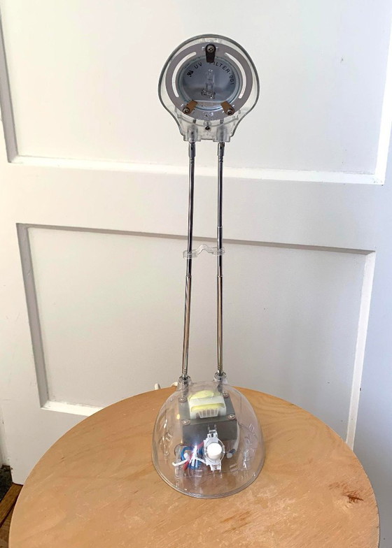 Image 1 of Lampada da scrivania vintage trasparente – telescopica regolabile (Massiccia, anni '80-'90