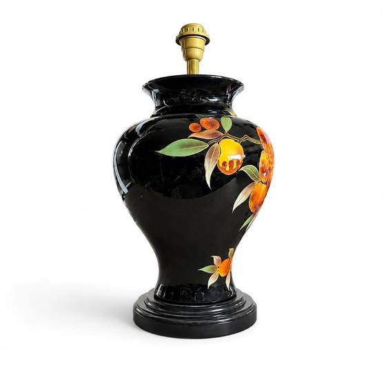 Louis Drimmer Keramik-Vasenlampe mit Holzsockel, 1980er Jahre – Tischlampen, Wood, Ceramic (photo 5 of 7)