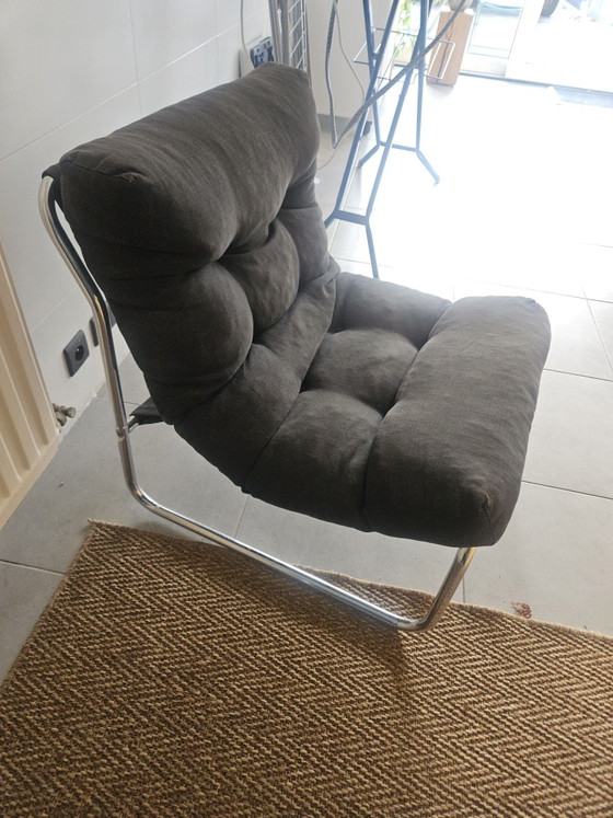 Vintage Revolt lounge chair (designer Gillis Lundgren) early 1970s, Chairs and lounge chairs, Metal, Textile (photo 3 of 5)