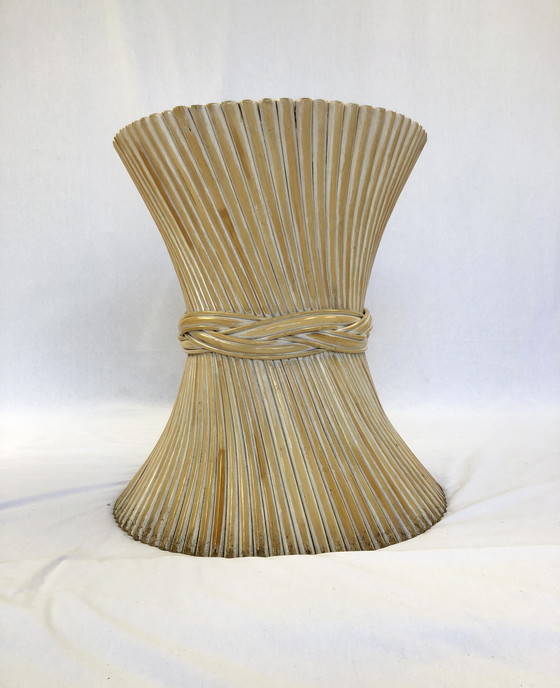 Image 1 of Mesa de comedor McGuire de ratán y bambú &#39;Sheaf of Wheat&#39;