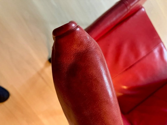 Image 1 of 6 x Montis Chaplin in pelle rossa con base cromata