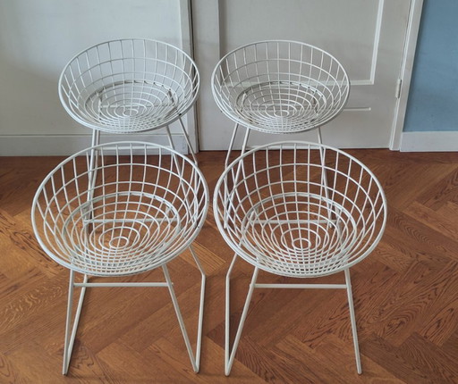 Pastoe tabouret métallique blanc KM 05 4 pièces