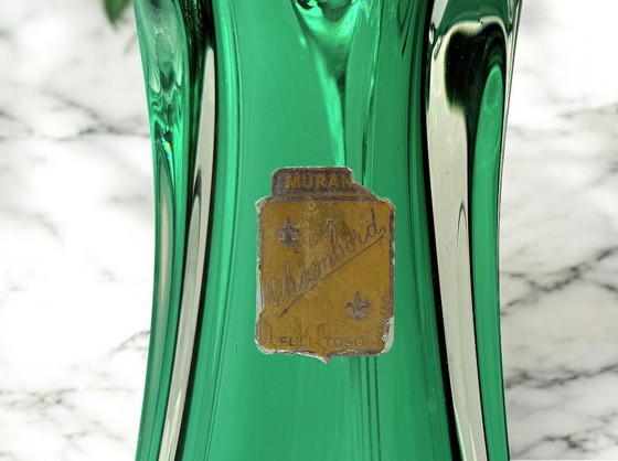 Image 1 of Murano - Smaragdvase von Fratelli Tosi