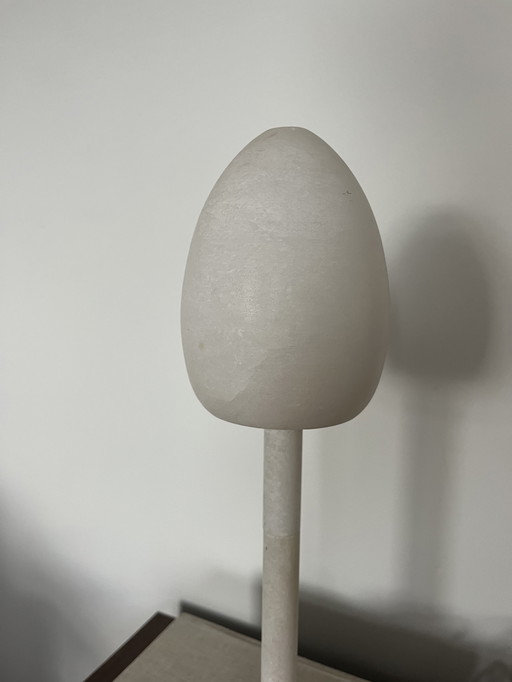 Marble table lamp egg mushroom vintage