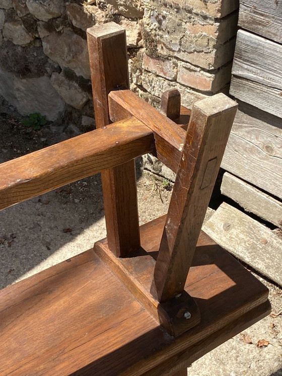 Image 1 of Panca da fattoria in rovere massello, 140 cm, per un tavolo rustico da fattoria anni '50