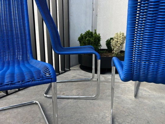 Image 1 of 6 chaises bleues Tecta B25