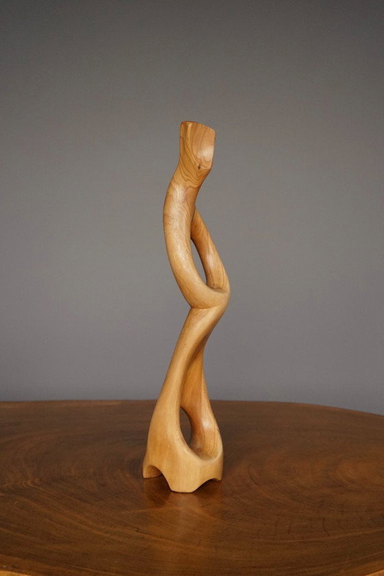 Image 1 of Mid-Century Abstract carved wooden Sculpture, 1968