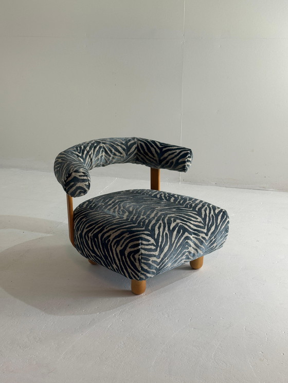 Image 1 of Armchair Big Pine in royal blue fabric